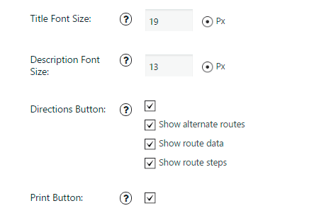 Info Window Opitions
