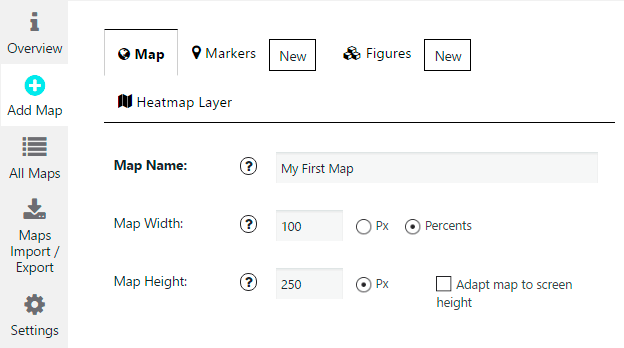 Map Tab Main Settings